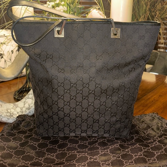 Gucci Black Canvas Tote Bag - Picture 1 of 13